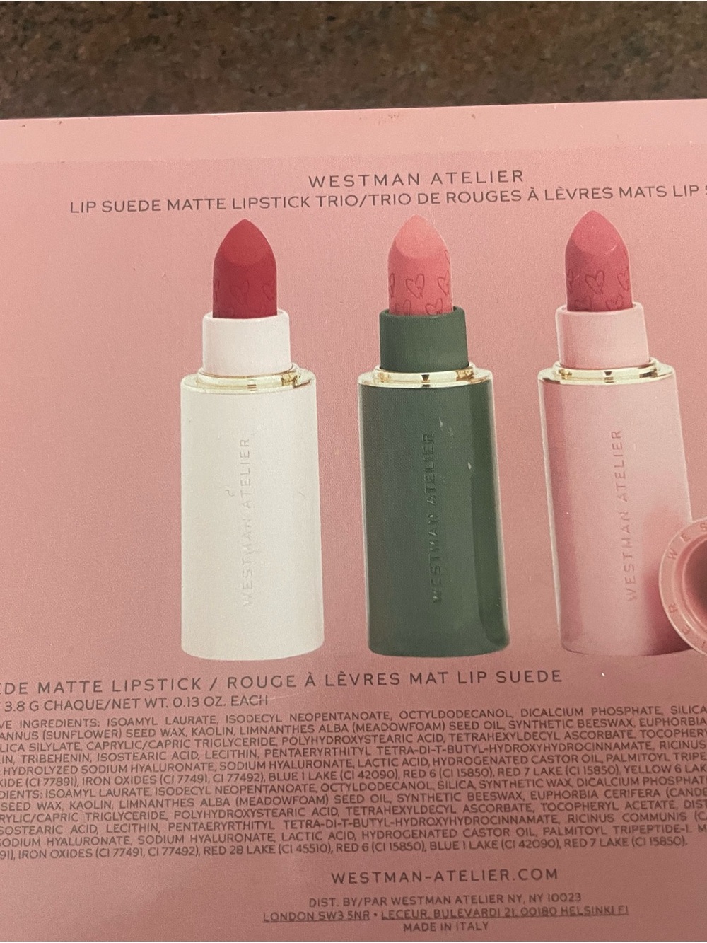 Westman Atelier Lip Suede Matte Trio — rose, mauve, dusty pink - Picture 5 of 6